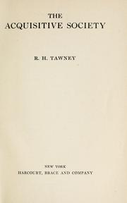 Cover of: The acquisitive society by Richard H. Tawney