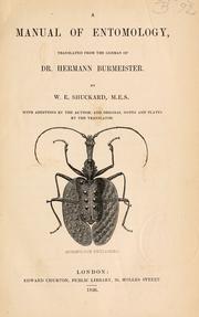 Cover of: A Manual of entomology by Hermann Burmeister