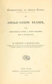 Cover of: Introduction to Anglo-Saxon by Francis Andrew March
