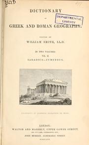 Cover of: Dictionary of Greek and Roman geography. by William Smith