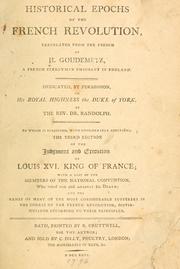 Cover of: Historical epochs of the French Revolution by H. Goudemetz