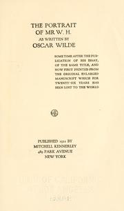 Cover of: The portrait of Mr. W.H