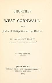 Cover of: Churches of West Cornwall by John Thomas Blight