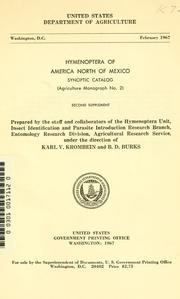 Cover of: Hymenoptera of America north of Mexico: synoptic catalog, second supplement