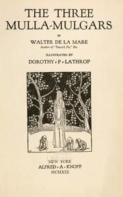 Cover of: The three Mulla-mulgars by Walter De la Mare
