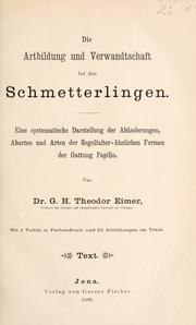 Cover of: Die Artbildung und Verwandtschaft bei den Schmetterlingen