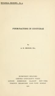 Cover of: Form-factors in Coniferae. by Church, A. H.