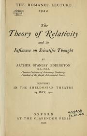 Cover of: The theory of relativity and its influence on scientific thought. by Arthur Stanley Eddington