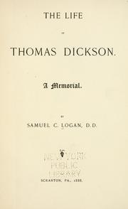 Cover of: The life of Thomas Dixon.: A memorial.