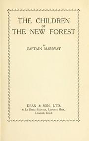 Cover of: The children of the New Forest.