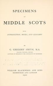 Cover of: Specimens of Middle Scots