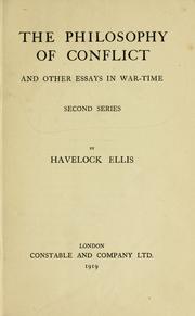Cover of: The philosophy of conflict, and other essays in war-time. by Havelock Ellis