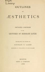 Cover of: Outlines of aesthetics
