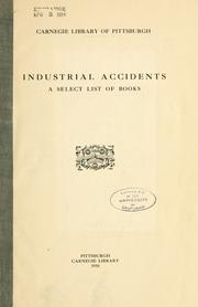 Cover of: Industrial accidents: a select list of books.