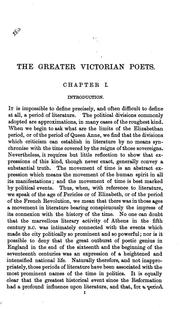 Cover of: greater Victorian poets