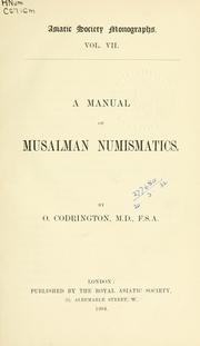 Cover of: A manual of Musalman numismatics