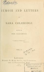 Memoir and letters by Sara Coleridge