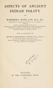 Cover of: Aspects of ancient Indian polity by Narendra Nath Law