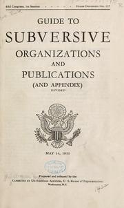 Cover of: Guide to subversive organizations and publications (and appendix).