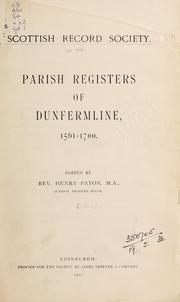 Cover of: Parish Registers of Dunfermline, 1561-1700 by Scottish Record Society