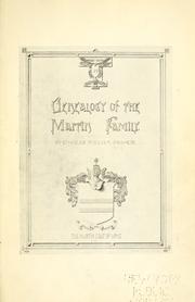 Cover of: Genealogy of the Martin family. by Charles William Francis