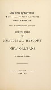 Cover of: Municipal history of New Orleans