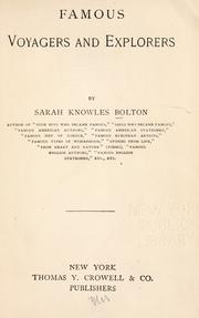 Cover of: Famous voyagers and explorers by Sarah Knowles Bolton