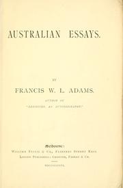 Cover of: Australian essays.