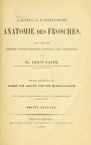 Cover of: Anatomie des Frosches.