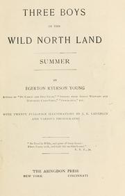 Cover of: Three boys in the wild North land: Summer.  With ... illus. by J.E. Laughlin.