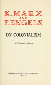 Cover of: On colonialism