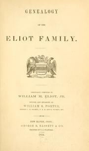 Cover of: Genealogy of the Eliot family. by William H. Eliot