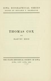 Cover of: Thomas Cox