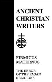 Cover of: 37. Firmicus Maternus: The Error of the Pagan Religions (Ancient Christian Writers)