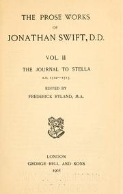 Cover of: Journal to Stella, A.D. 1710-1713 by Jonathan Swift
