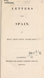 Cover of: Letters from Spain