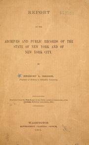 Cover of: Report on the archives and public records of the state of New York and of New York City.