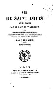 Cover of: Vie de Saint Louis: Roi de France