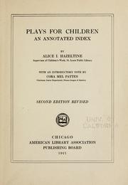 Cover of: Plays for children, an annotated index
