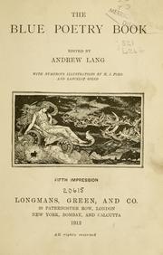 The blue poetry book by Andrew Lang