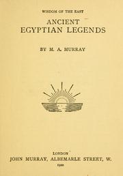 Cover of: Ancient Egyptian legends by Margaret Alice Murray