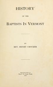 History of the Baptists in Vermont by Crocker, Henry