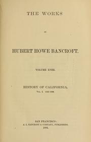 Cover of: History of California.