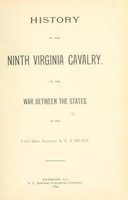 Cover of: History of the Ninth Virginia cavalry, in the war between the states. by R. L. T. Beale