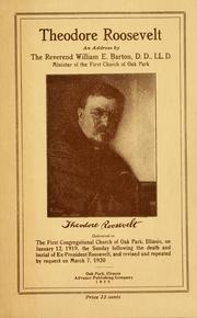 Cover of: Theodore Roosevelt: an address