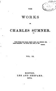 Cover of: works of Charles Sumner.