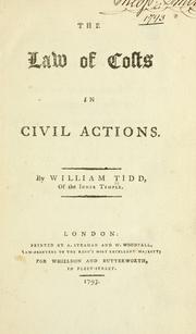 Cover of: The law of costs in civil actions.