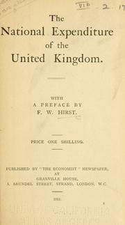 Cover of: The national expenditure of the United Kingdom.