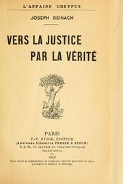 Cover of: Vers la justice par la vérité.