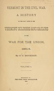 Cover of: Vermont in the civil war. by George G. Benedict